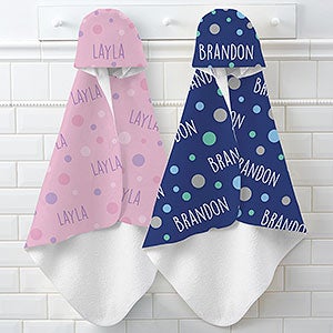 Bubbles Personalized Baby Hooded Bath Towels