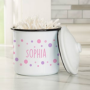 Bubbles Personalized Enamel Jar - Small Canister