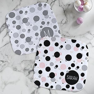 Stencil Polka Dots Personalized Washcloth