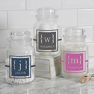 Classy Monogram Personalized Glass Storage Jar