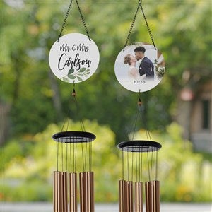 Greenery Wedding Personalized Photo Wind Chimes