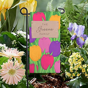 Tulip Garden Personalized Mini Garden Flag
