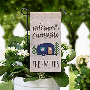 Welcome To Our Campsite Personalized Mini Garden Flag
