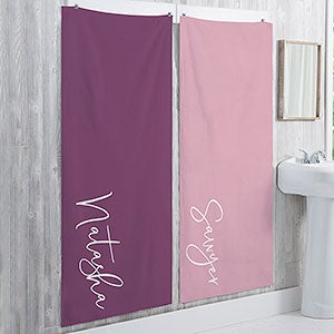 Trendy Script Personalized 30x60 Bath Towel