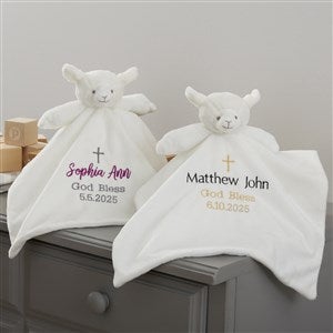 Christening Cross Personalized Lamb Blankie