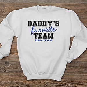 Dad's Favorite Team Personalized Hanes Adult Crewneck Sweatshirt