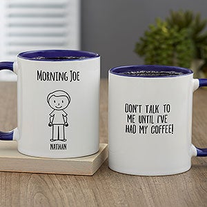 Stick Characters For Him Personalized Coffee Mug 11oz Blue