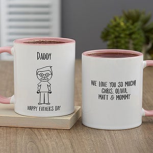 Stick Characters For Him Personalized Coffee Mug 11oz Pink