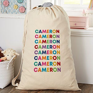 Vibrant Name Personalized Canvas Tote Bag - 20x15