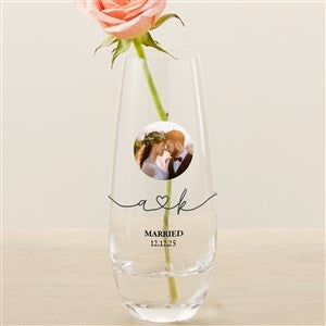 Drawn Together By Love Photo Personalized Printed Bud Vase