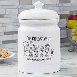 Stick Figure Family Personalized Cookie Jar