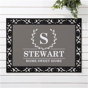 Laurel Wreath Personalized Monogram Doormat 18x27