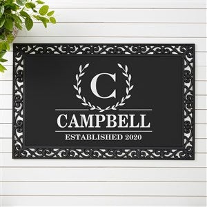 Laurel Wreath Personalized Monogram Doormat 20x35