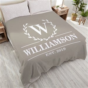 Laurel Wreath Personalized 90x90 Queen Fleece Blanket