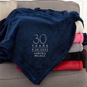 Modern Anniversary Personalized 60x80 Navy Fleece Blanket