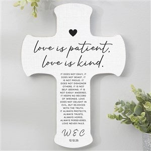 Love Is Patient Personalized Wedding Cross - 5x7