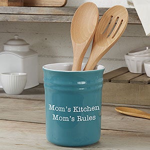 Personalized Classic Utensil Holder-Turquoise - #31335-U