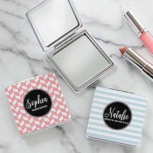 Name Meaning Personalized Compact Mirror