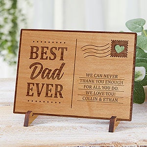 2021年HAPPY WOOD DAY フォトカードセット Best Dad Ever Personalized Natural Wood Postcard
