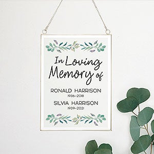 Serene Memorial Personalized Hanging Glass Wall Decor