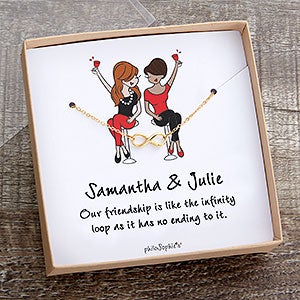 Best Friends philoSophie's Gold Infinity Necklace with Personalized Card