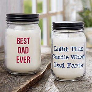 Write Your Own Personalized Farmhouse Candle Jar for Dad
