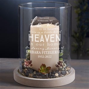 Heaven in Our Home Personalized Memorial Wood Hurricane Candle Holder