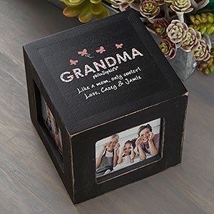 Floral Mom philoSophie's Personalized Photo Cube - Black