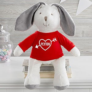 My Valentine Personalized White Plush Bunny