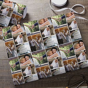 Wedding Photo Collage Personalized Photo Wrapping Paper Roll