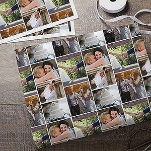 Wedding Photo Collage Personalized Photo Wrapping Paper Sheets