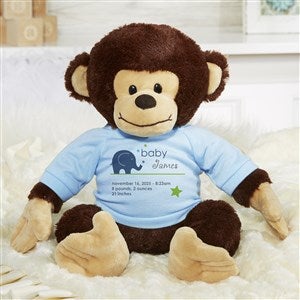 New Arrival Personalized Baby Plush Monkey- Blue