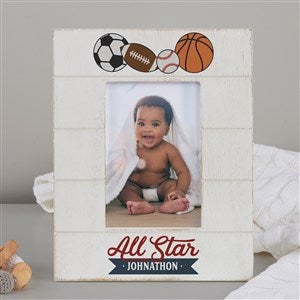 Sports Personalized Baby Shiplap Frame 5x7 Horizontal