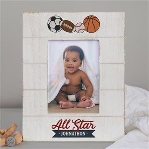 Sports Personalized Baby Shiplap Frame 5x7 Vertical