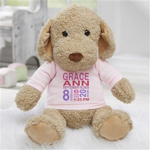 All About Baby Personalized Plush Dog- Pink