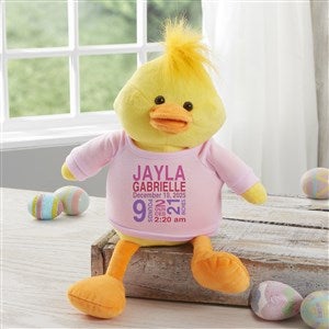 All About Baby Personalized Plush Duck- Pink