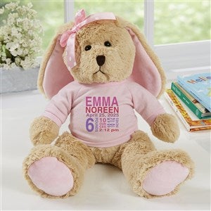 All About Baby Personalized Tan Plush Bunny-Pink