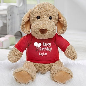Personalized Plush Dog - Happy Birthday