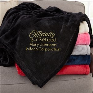 Officially Retired Personalized 60x80 Black Fleece Blanket