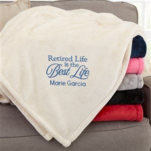 Retired Life Personalized 50x60 Beige Fleece Blanket