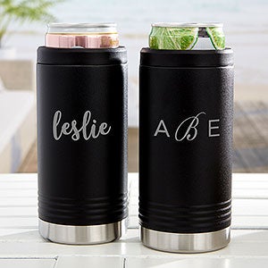 Classic Celebrations Personalized Insulated Skinny Can Holder Black
