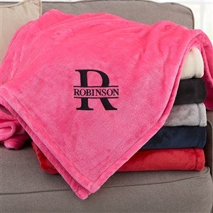 Lavish Last Name Embroidered 50x60 Pink Fleece Blanket