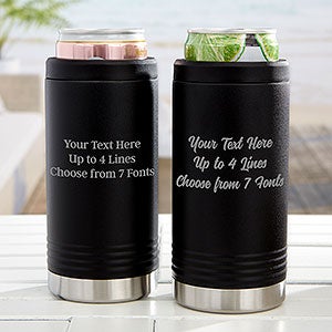 Any Message Stainless Insulated Skinny Can Holder Black
