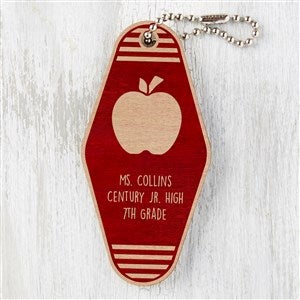 Choose Your Icon Personalized Wood Motel Keychain - Red Poplar