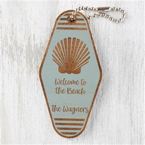 Choose Your Icon Personalized Wood Motel Keychain - Blue Stain