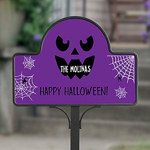 Jack-o'-Lantern Personalized Halloween Garden Sign