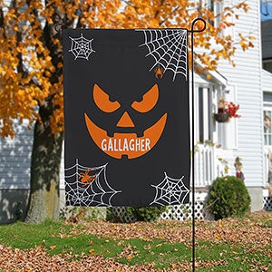 Jack-o'-Lantern Personalized Halloween Garden Flag