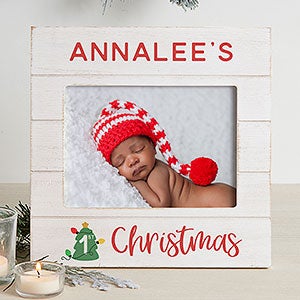 Baby's First Christmas Personalized Shiplap Frame 5x7 Horizontal