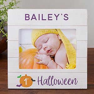 Baby's First Halloween Personalized Shiplap Frame - 5x7 Horizontal