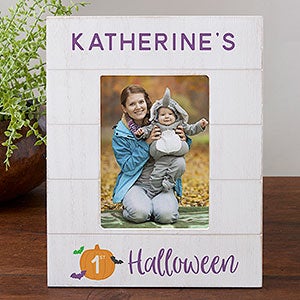 Baby's First Halloween Personalized Shiplap Frame - 5x7 Vertical